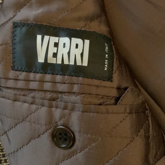 Ex-boyfriend blazer! Made in Italy Verri brand. cream and chocolate. 3 buttons. - Picture 3 of 4